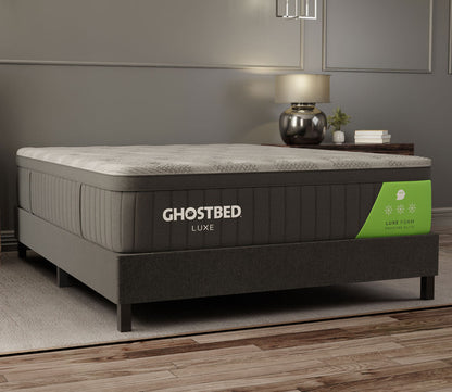 GhostBed All - in - One Foundation featured with Ghostbed luxe foam mattress