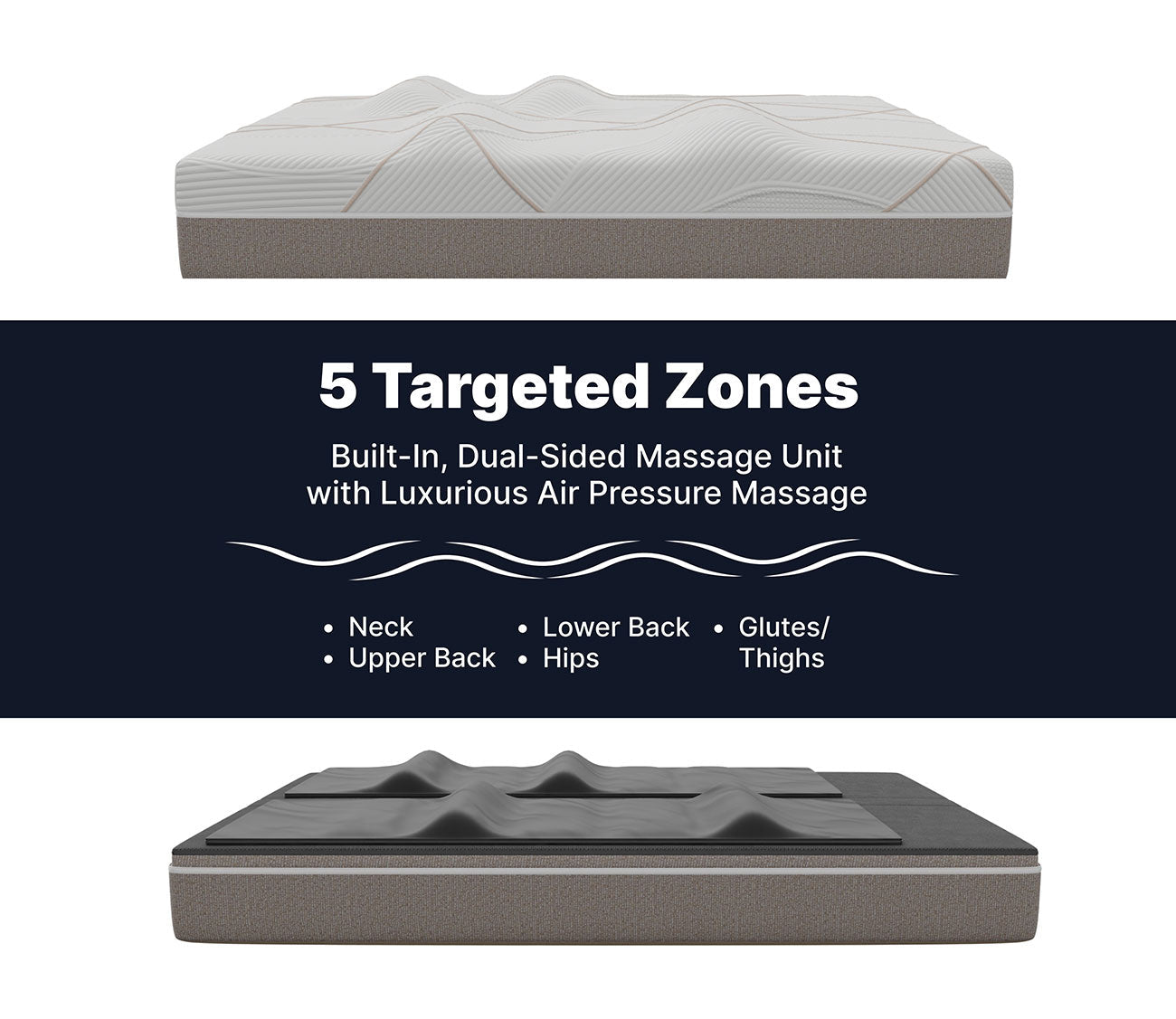 GhostBed Massage Foam Mattress 5 targeted zones