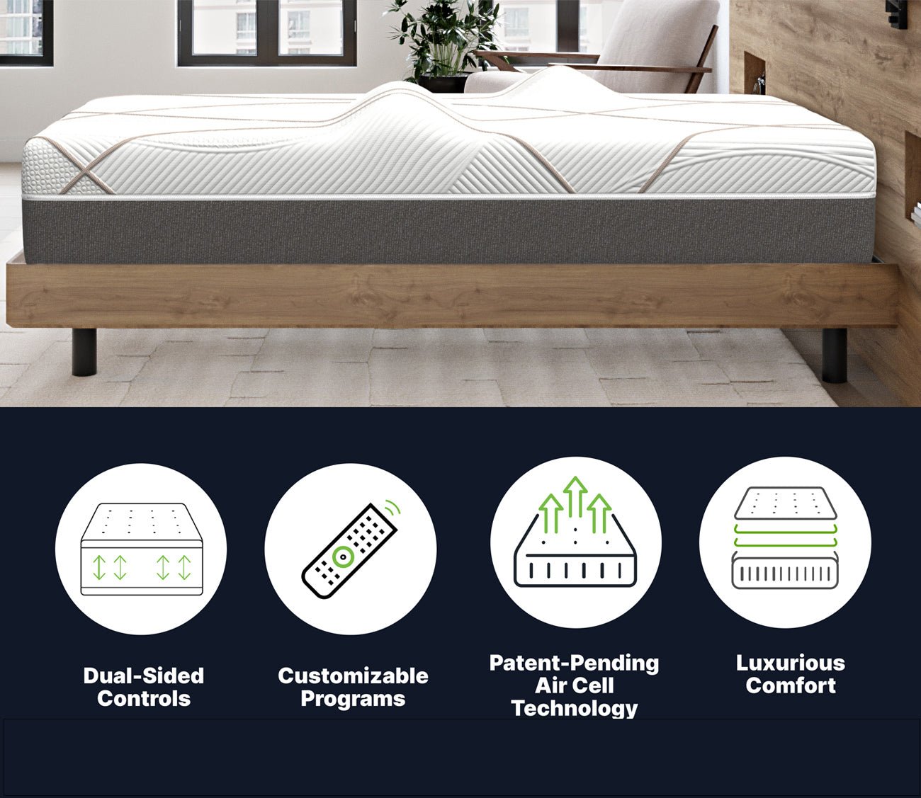 GhostBed Massage Hybrid Mattress features highlights