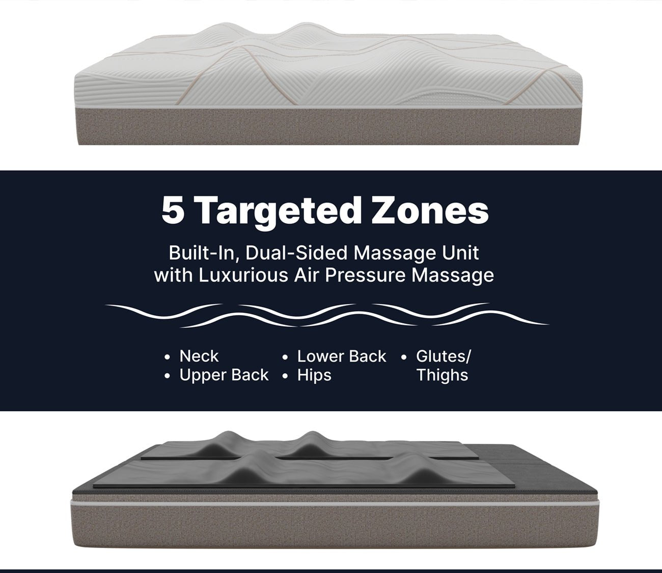 GhostBed Massage Hybrid Mattress 5 targeted zones