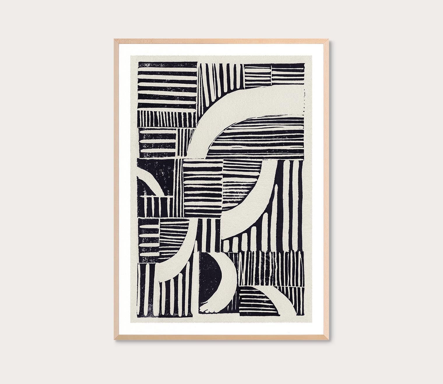 Abstract Linocut C Digital Print