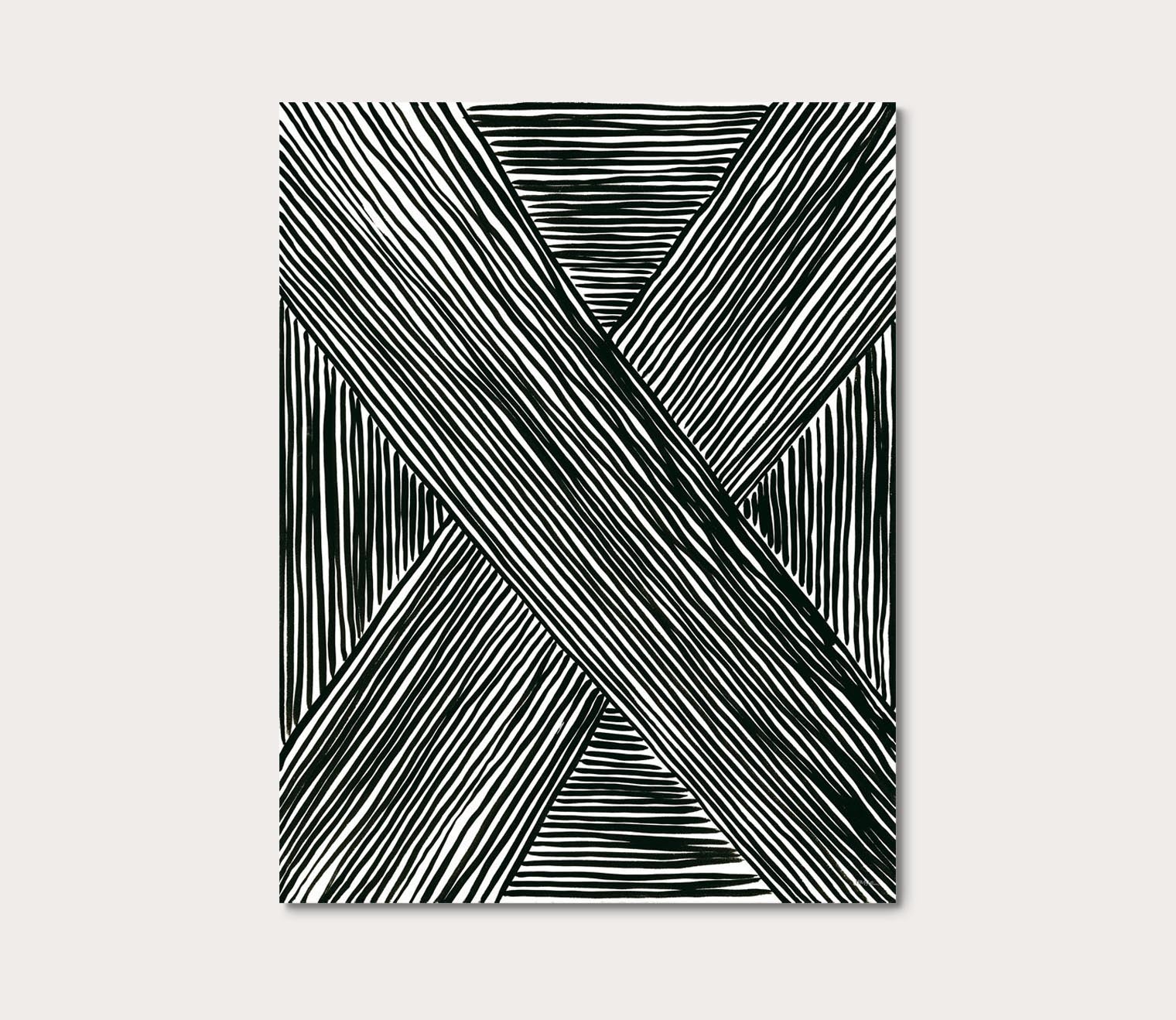 Black and White Stripes 1 Canvas Digital Print
