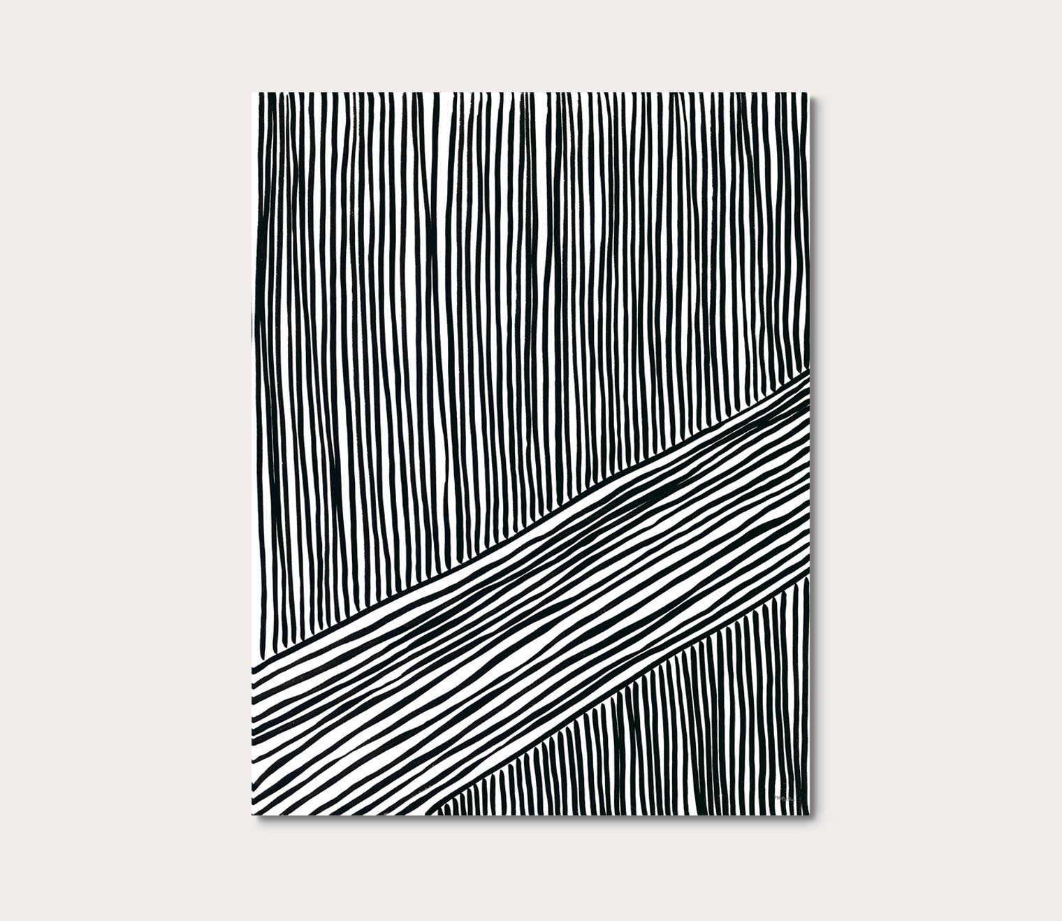 Black and White Stripes 2 Canvas Digital Print