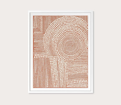 Grand Image Clustered Dots B in Red Digital Print by Grand Image