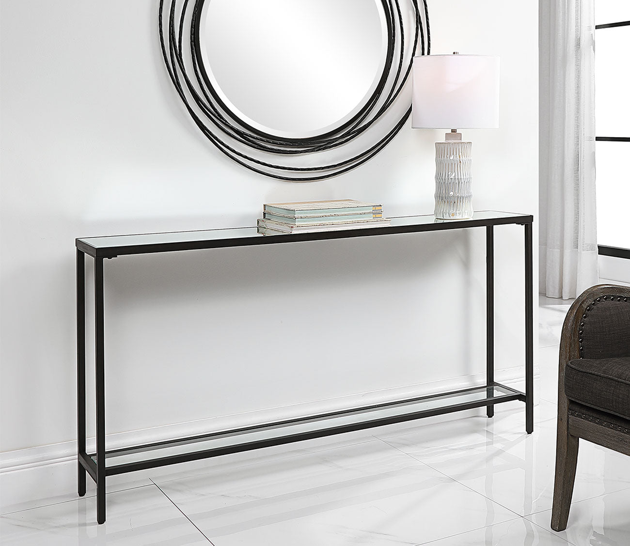 Hayley Black Console Table by Uttermost