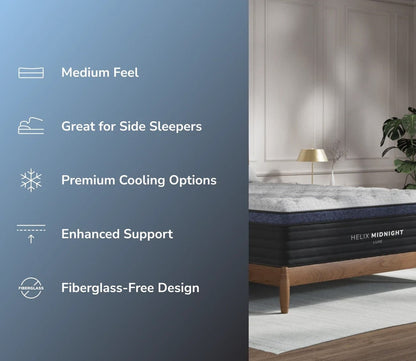 Benefits: Great for side sleepers, cooling options, enhanced support, fiberglass free design
