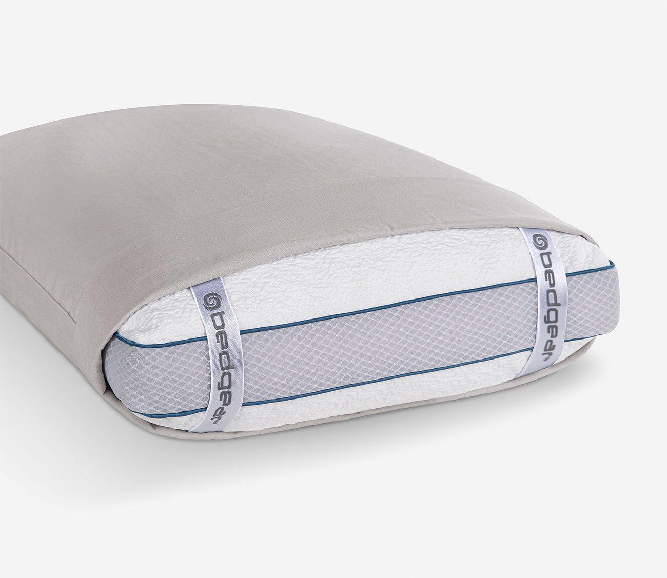 Hyper-Linen Sheet Set by Bedgear, pillow case straps, gray