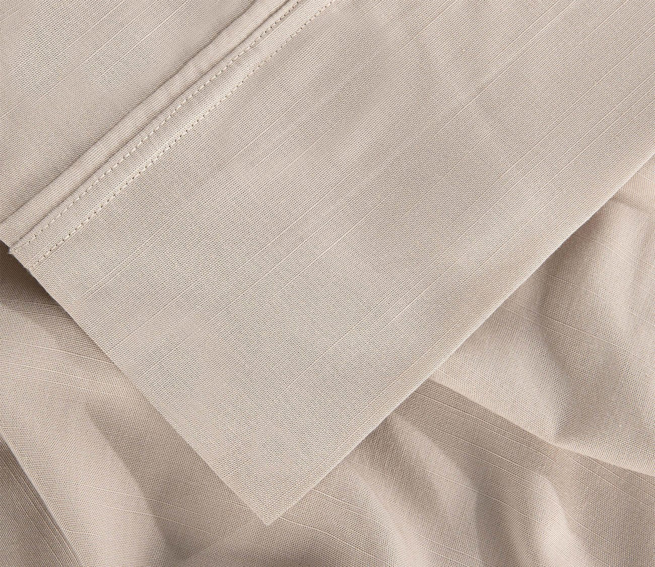 Bedgear Hyper-Linen Sheet Set in beige, closeup