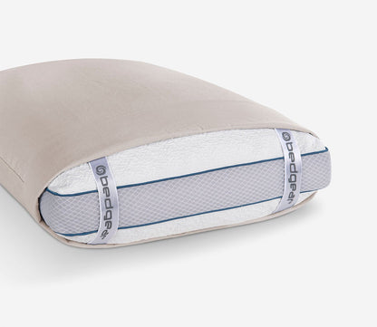 Hyper-Linen Sheet Set by Bedgear, pillow case straps, beige