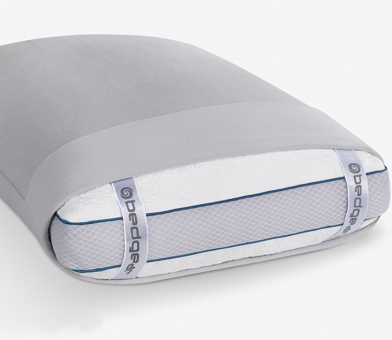 Hyper-Wool Sheet Set by Bedgear - pillowcase in gray, strap detail
