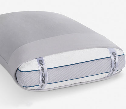 Hyper-Wool Sheet Set by Bedgear - pillowcase in gray, strap detail