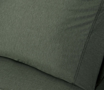Hyper-Wool Sheet Set by Bedgear in green, pillowcase detail