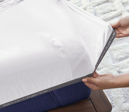 Hyper-Wool Sheet Set by Bedgear - white fitted sheet with strong elastic for secure fit