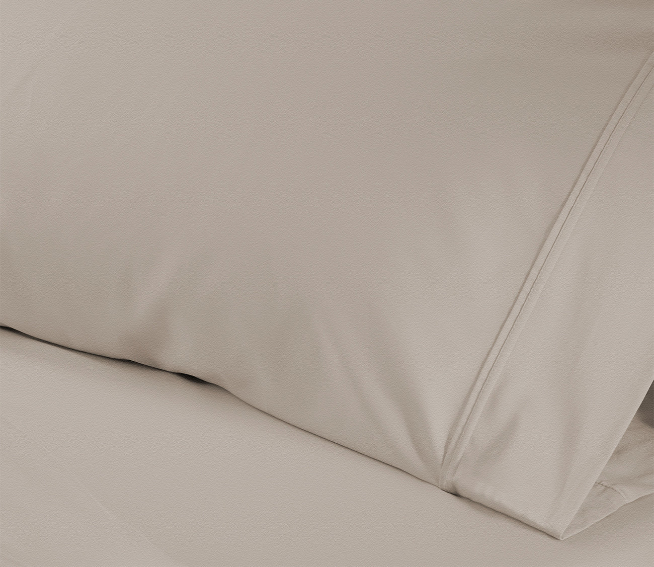 Hyper-Wool Sheet Set by Bedgear in beige, pillowcase detail