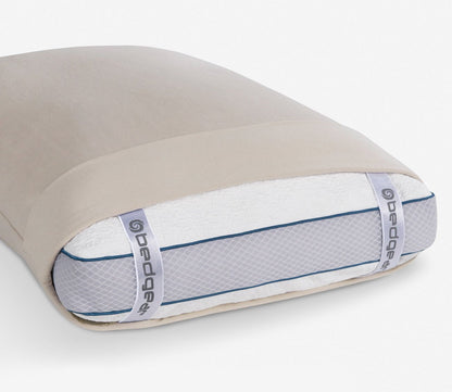 Hyper-Wool Sheet Set by Bedgear - pillowcase in beige, strap detail