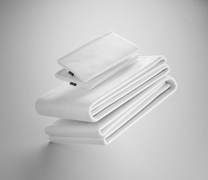 Iced Cooling Sheet Set by Hush Blankets, white set in silo