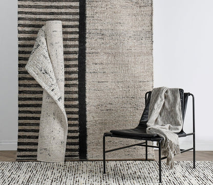 Isa Stripe Ivory Black Area Rug by Villa by Classic Home