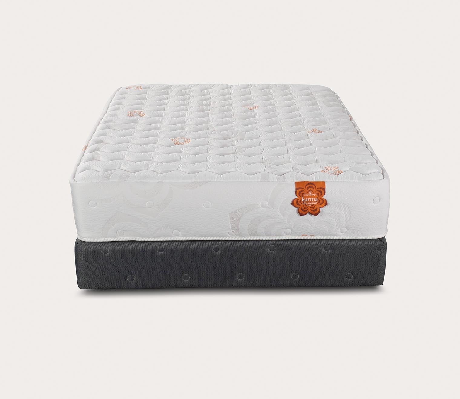 Silo image of Karma Elite Hybrid Firm Mattress - head-on view.
