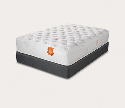 Silo image of Karma Elite Hybrid Plush Mattress - angle view.