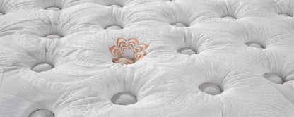 Close-up of Karma Elite Hybrid Plush Mattress.