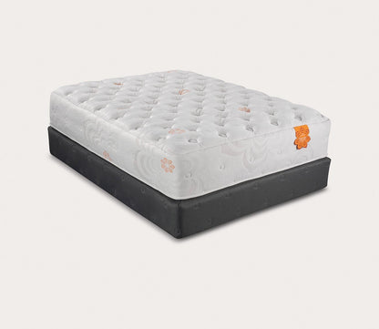 Silo image of Karma Elite Hybrid Plush Mattress - angle view.