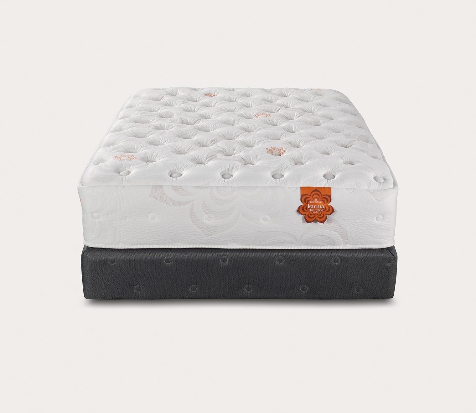 Silo image of Karma Elite Hybrid Plush Mattress - head-on view.