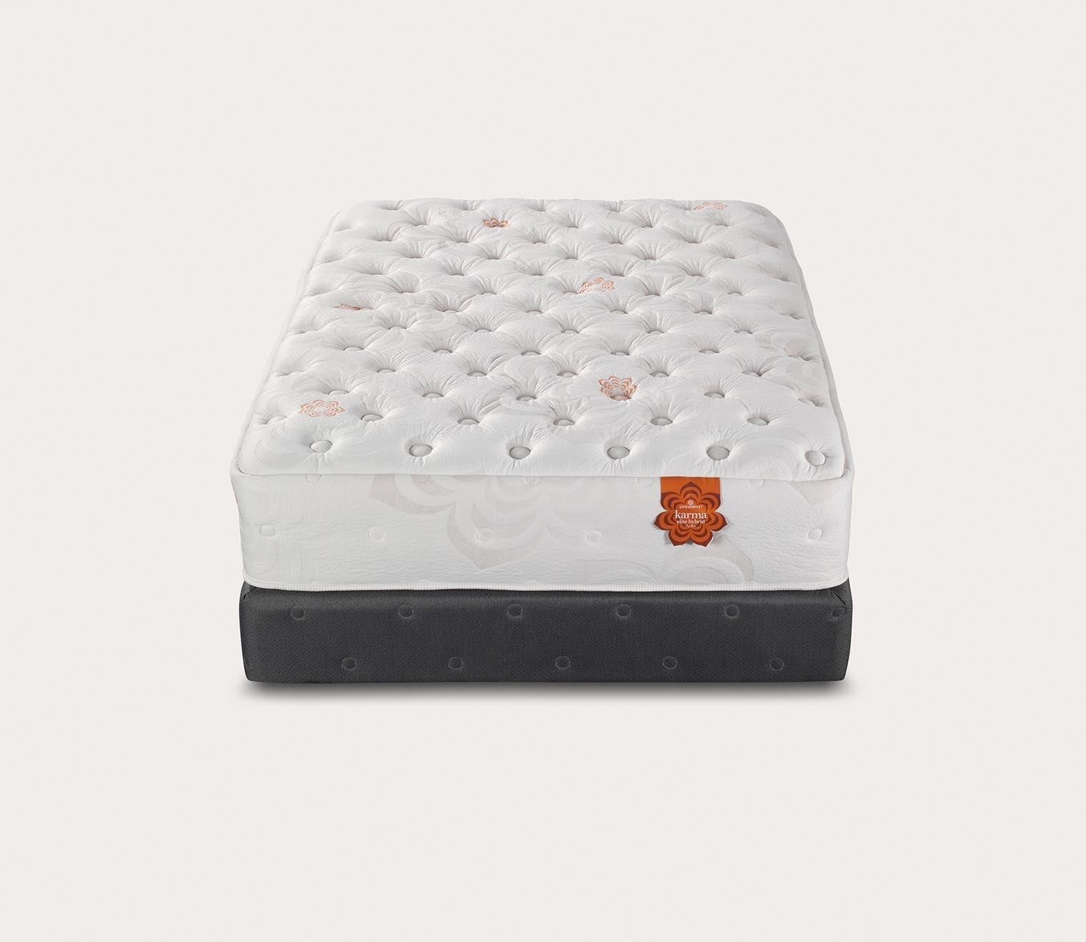 Silo image of Karma Elite Hybrid Plush Mattress - head-on view.