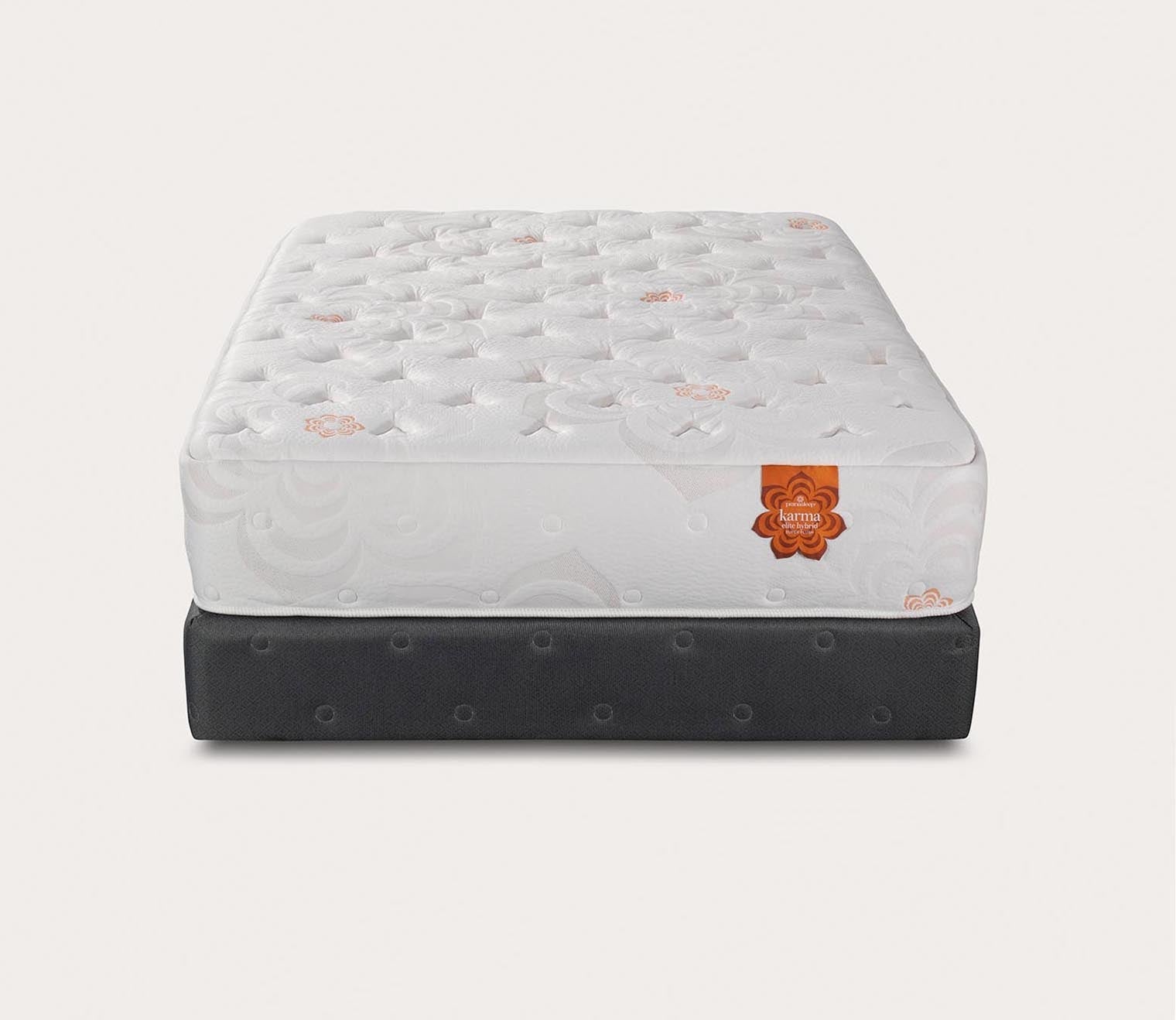 Silo image of Karma Elite Hybrid Super Cush Mattress - head-on view.
