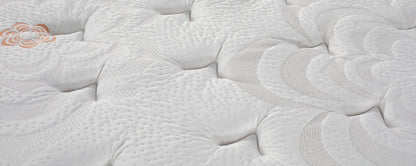 Close-up of PranaSleep Karma Select Hybrid Super Cush Mattress.