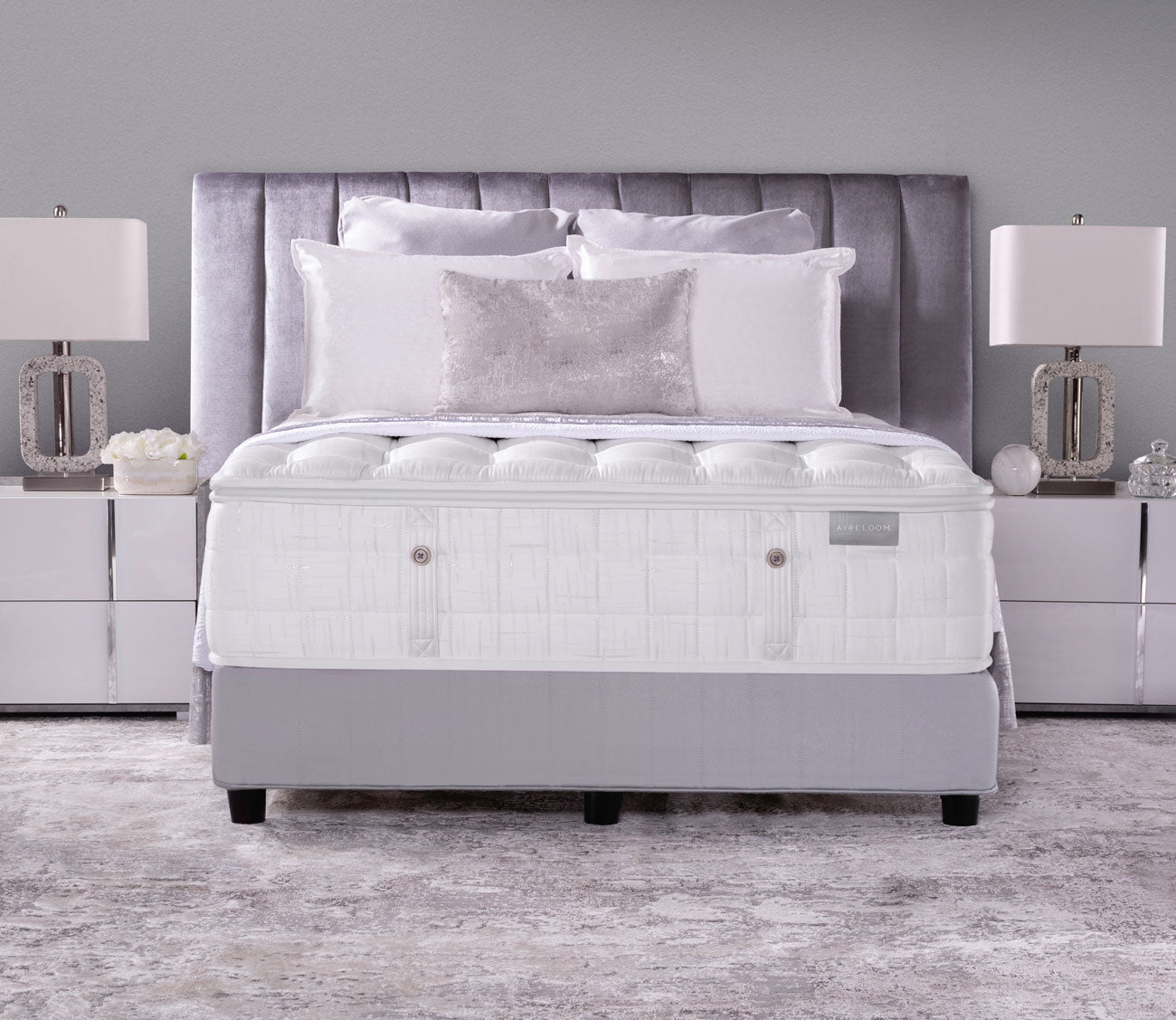 Karpen Ivory Luxetop Firm Mattress in a bedroom setting.