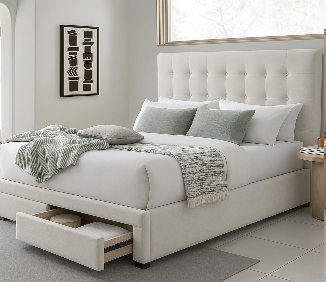 City Mattress Kemper Button Tufted Bed