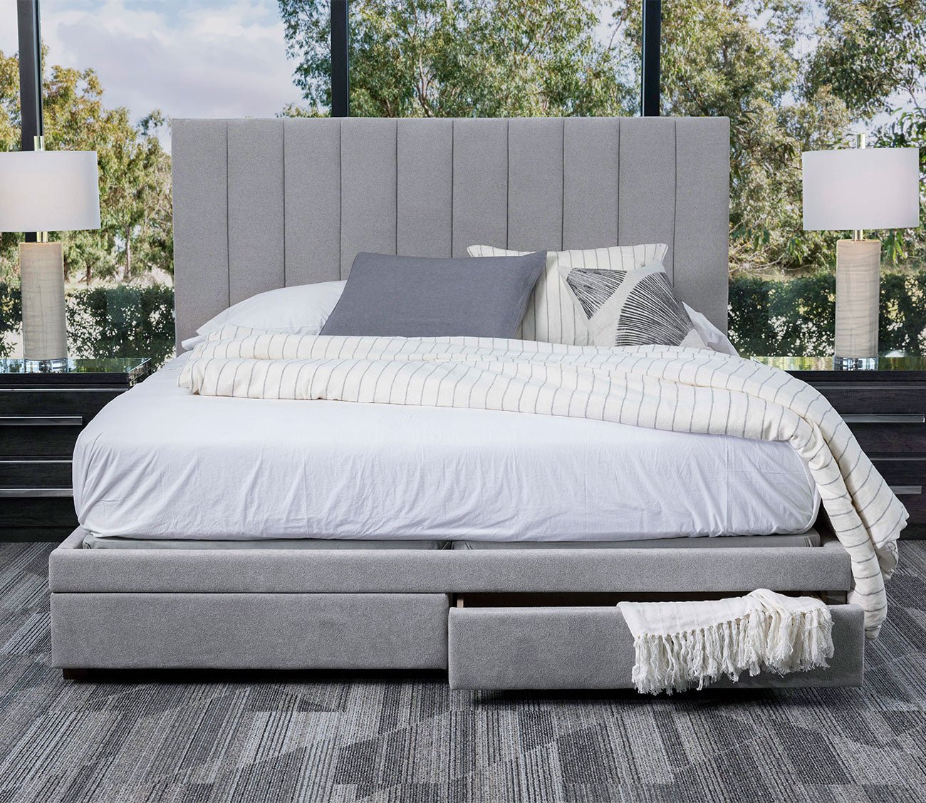 Kemper Storage Bed in Oyster