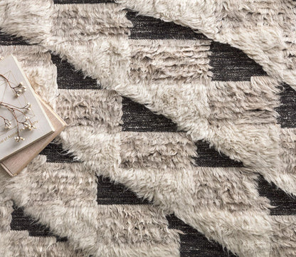Khalid Natural Black Area Rug by Loloi
