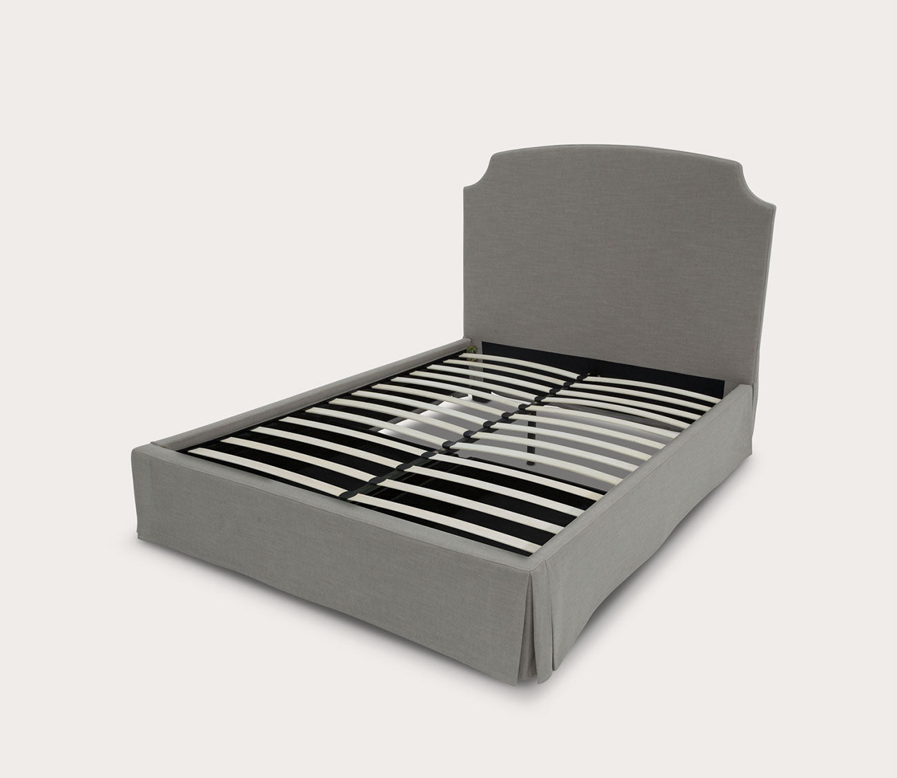 Laurel Upholstered Skirted Storage Panel Bed silo with slats