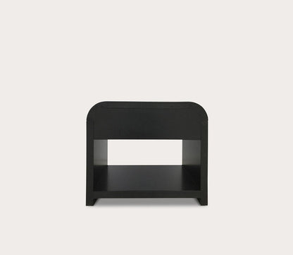 Liabella 1-Drawer Curved Nightstand by Safavieh - black silo back view