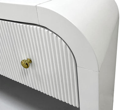 Liabella 1-Drawer Curved Nightstand by Safavieh - silo close up