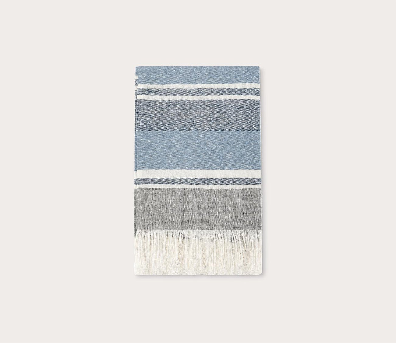 Lima Stripe Throw Blanket by Villa by Classic Home, in blue, silo