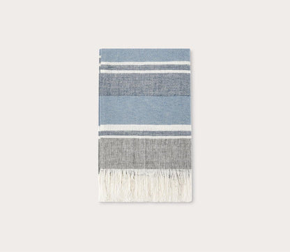 Lima Stripe Throw Blanket by Villa by Classic Home, in blue, silo