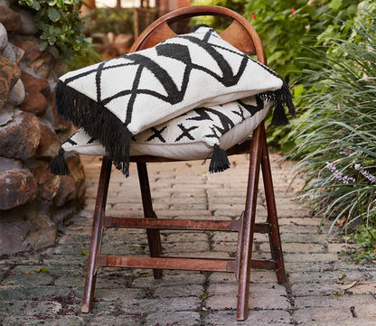 Loloi Black Ivory Woven Lumbar Throw Pillow Set of 2 by Loloi