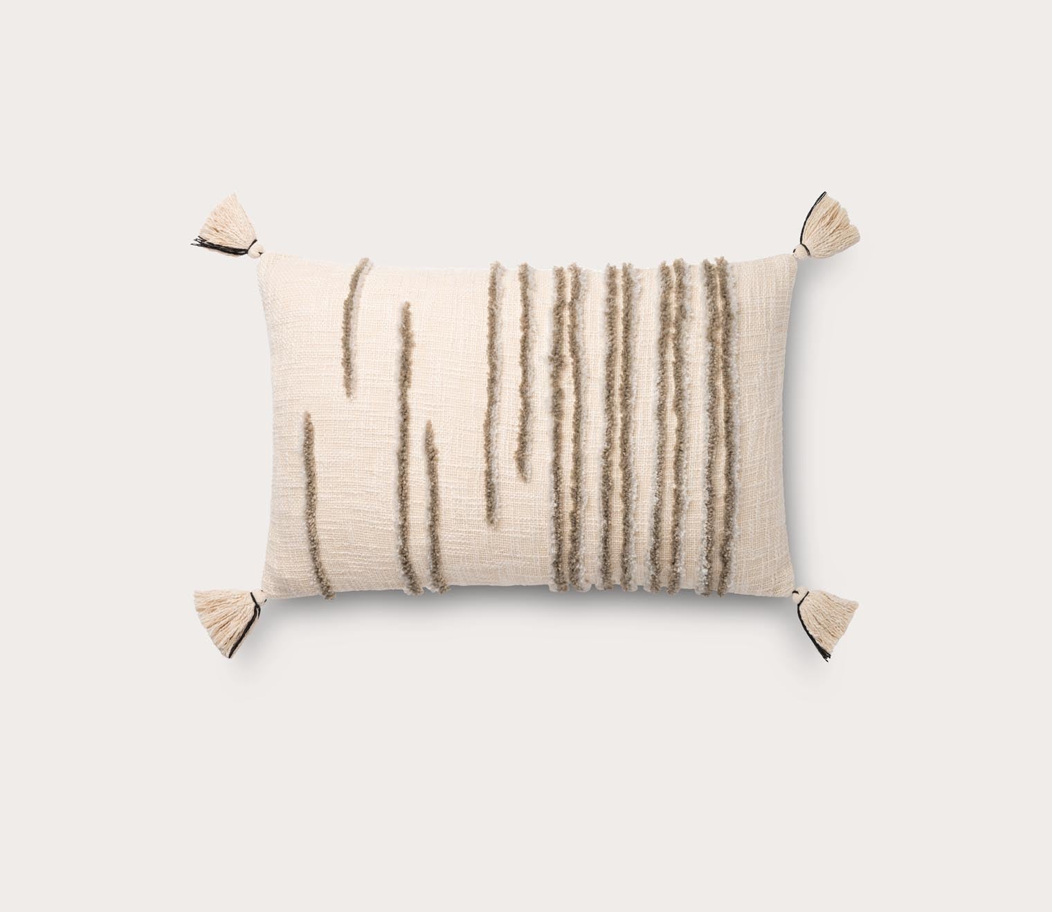 Loloi Embroidered Stripe Throw Pillow Set of 2 by Loloi
