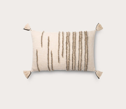 Loloi Embroidered Stripe Throw Pillow Set of 2 by Loloi