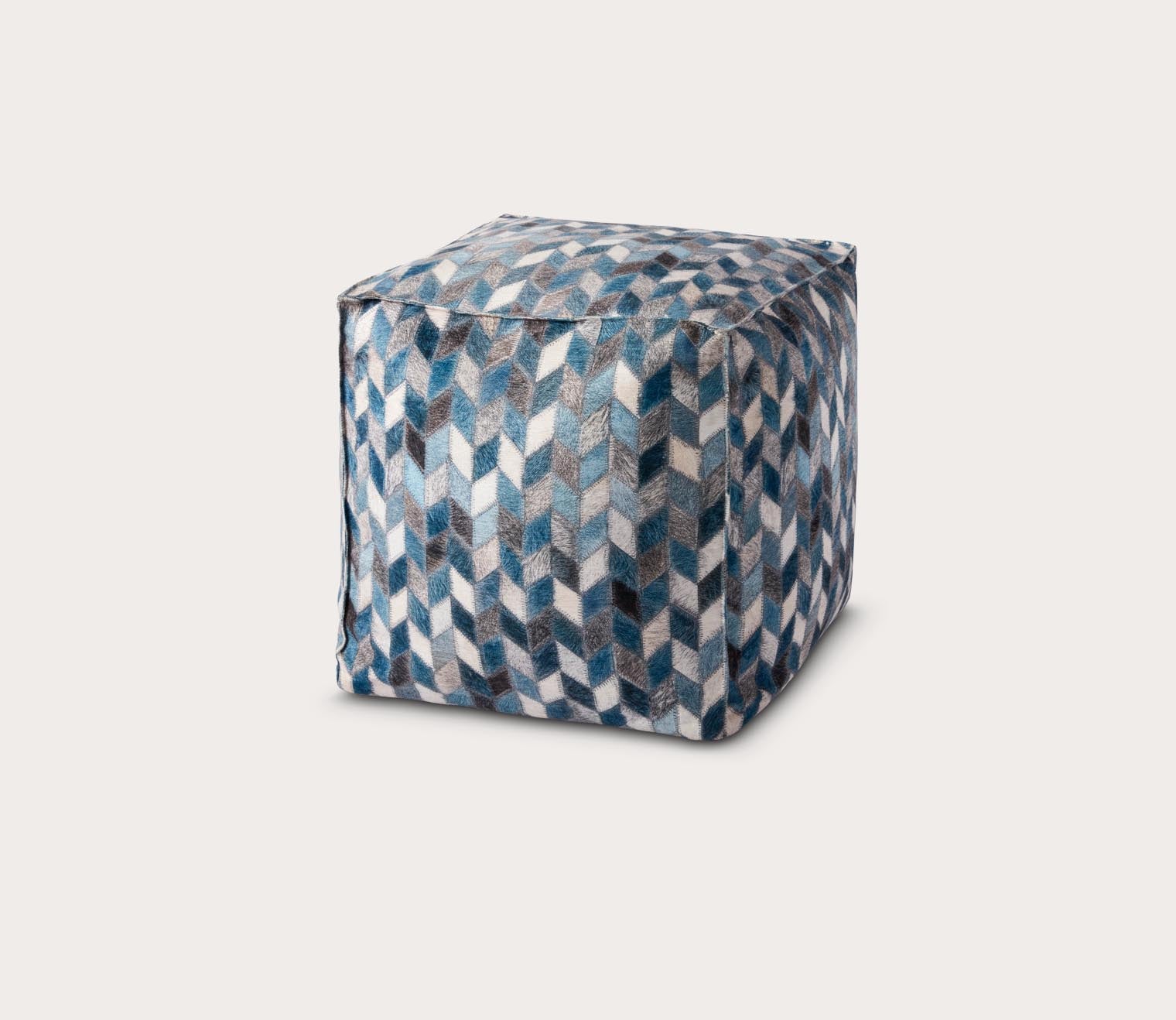 Loloi Grey Geometric Square Pouf by Loloi