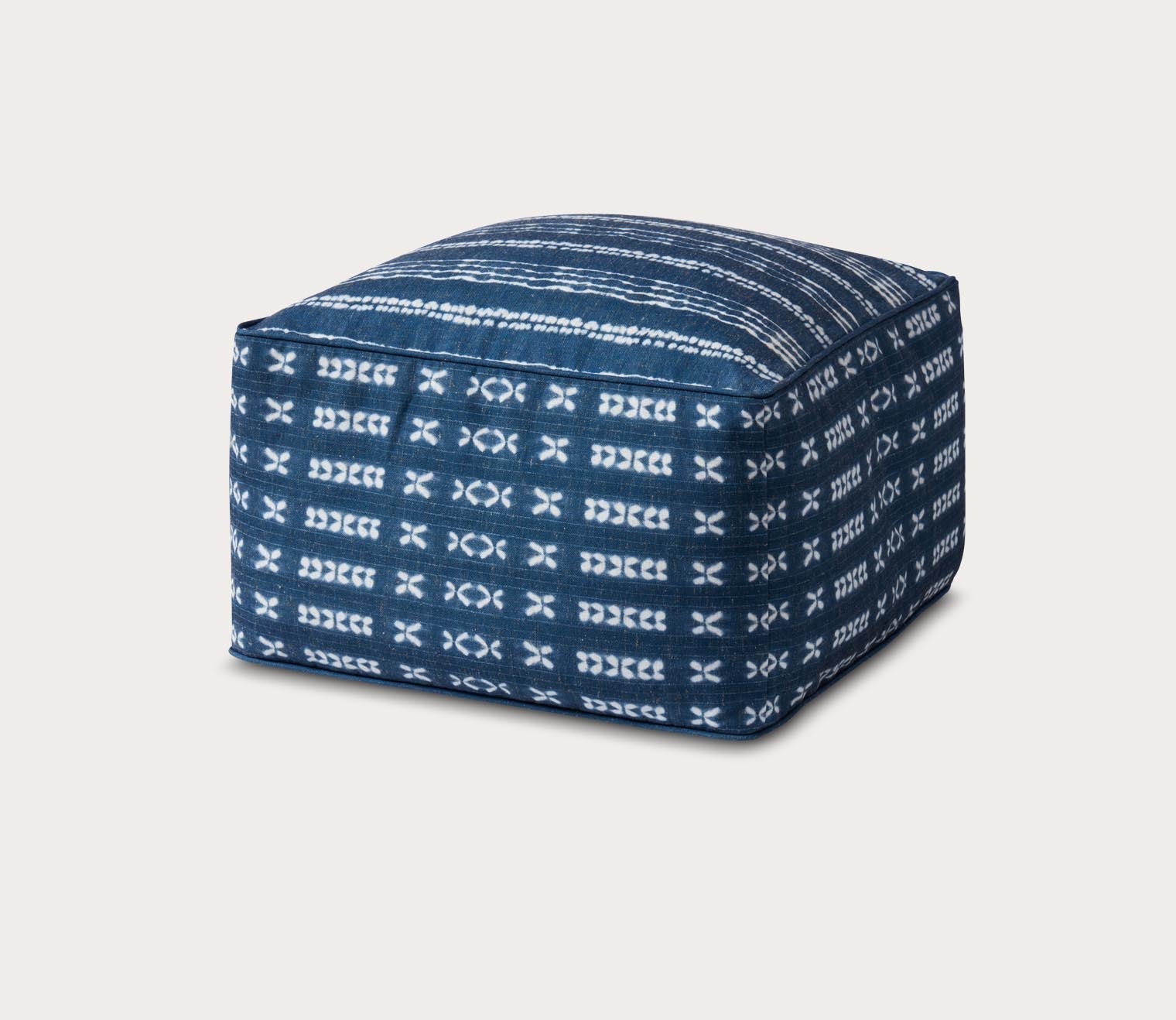 Loloi Indigo Pattern Square Pouf by Loloi