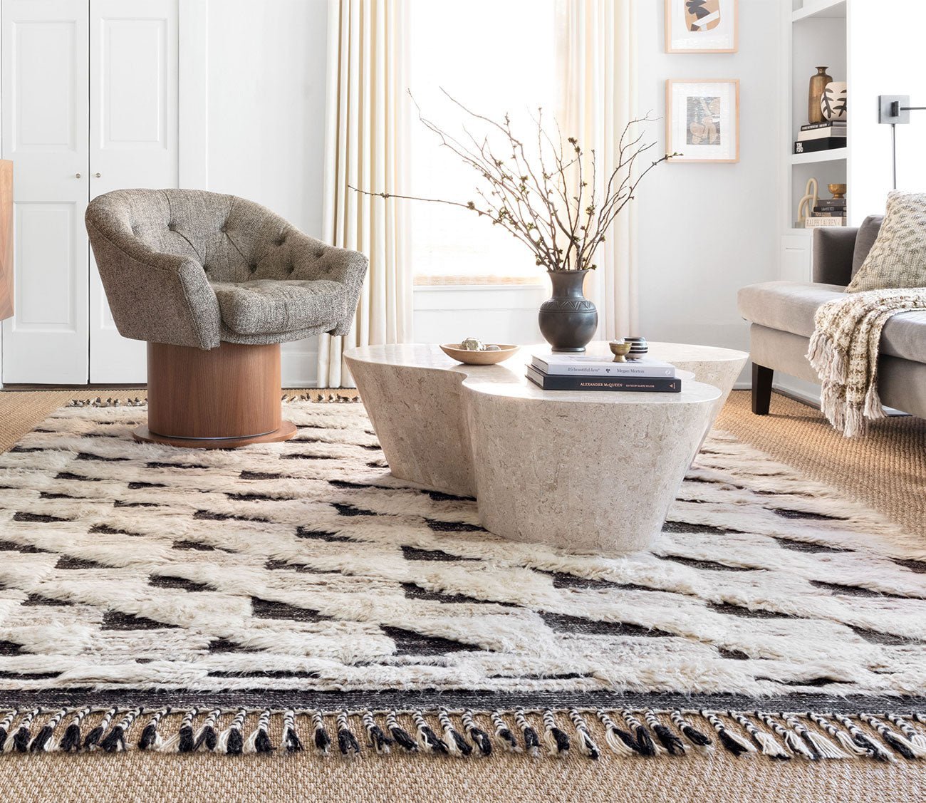 Loloi Khalid Natural Black Area Rug by Loloi
