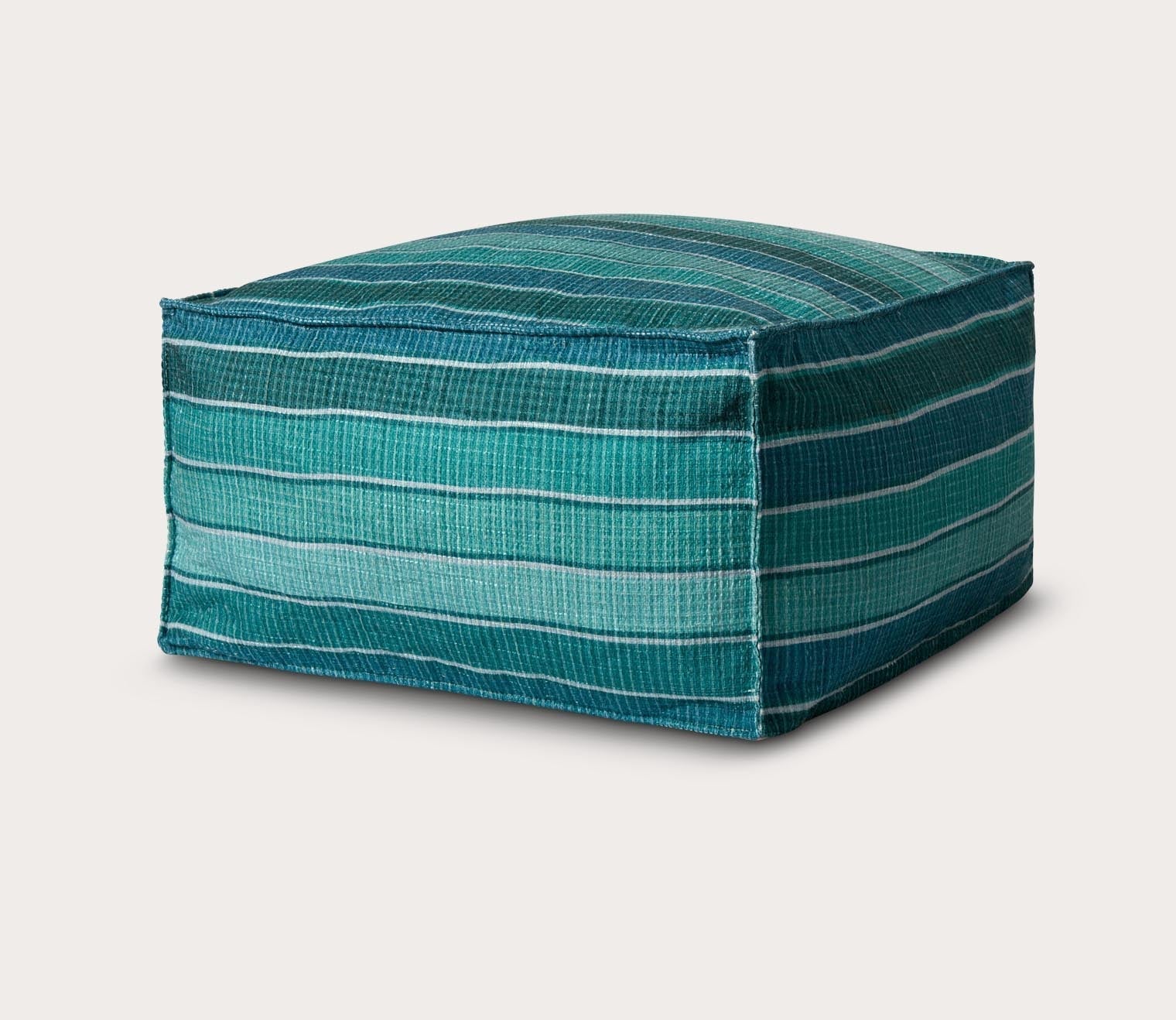 Loloi Lagoon Stripe Square Pouf by Loloi
