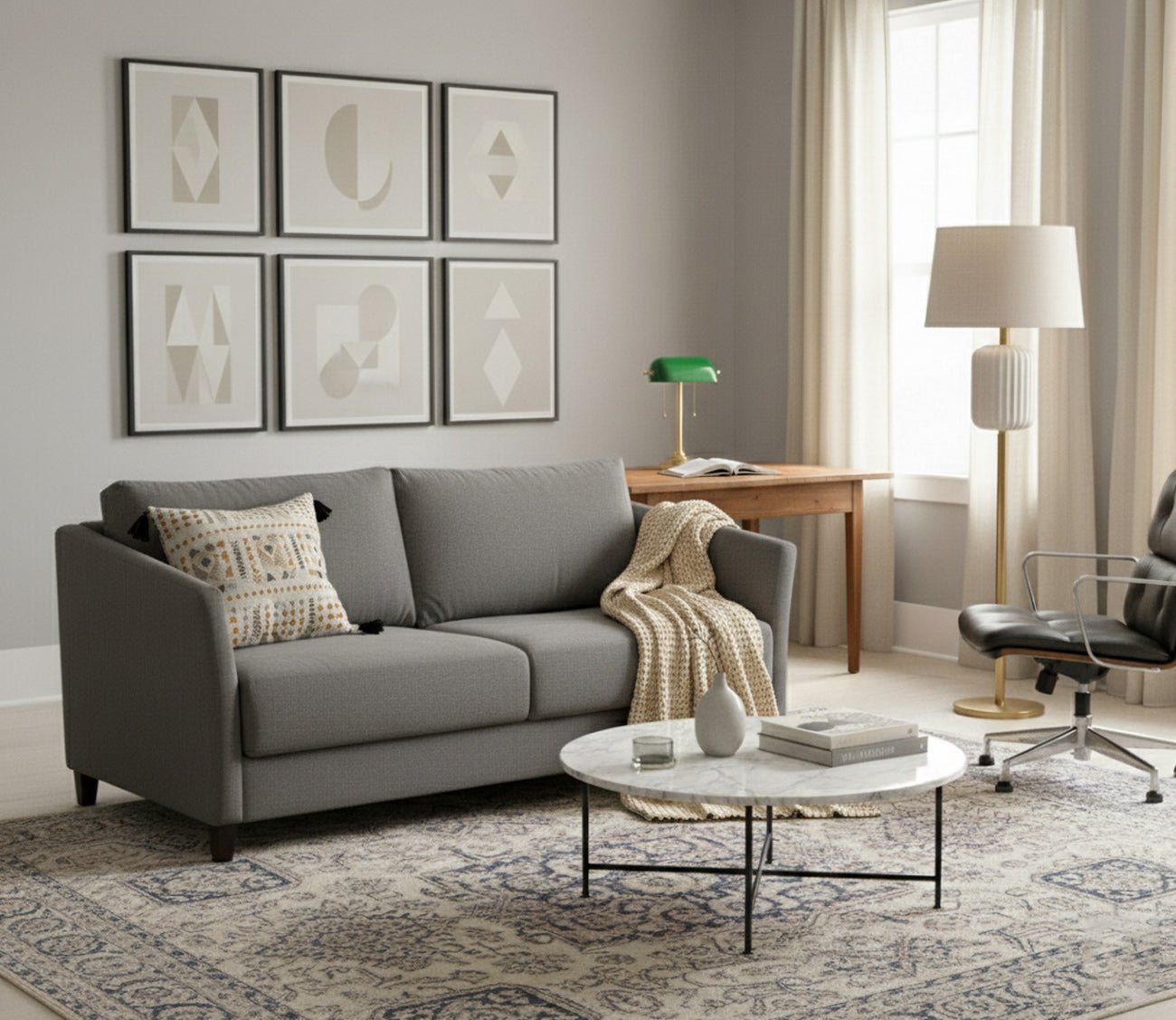 Luonto Naples Sleeper Sofa in gray - roomscene
