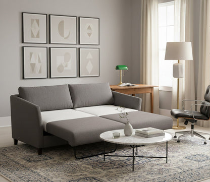 Luonto Naples Sleeper Sofa in gray, roomscene, open