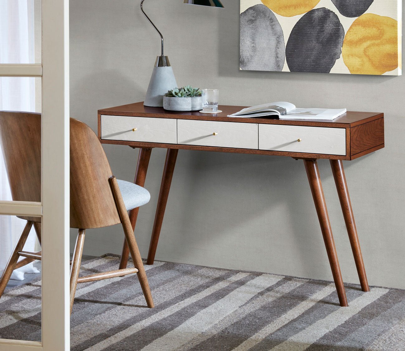 Madison Park Rigby Two - Tone Wood 3 - Drawer Writing Desk by Madison Park