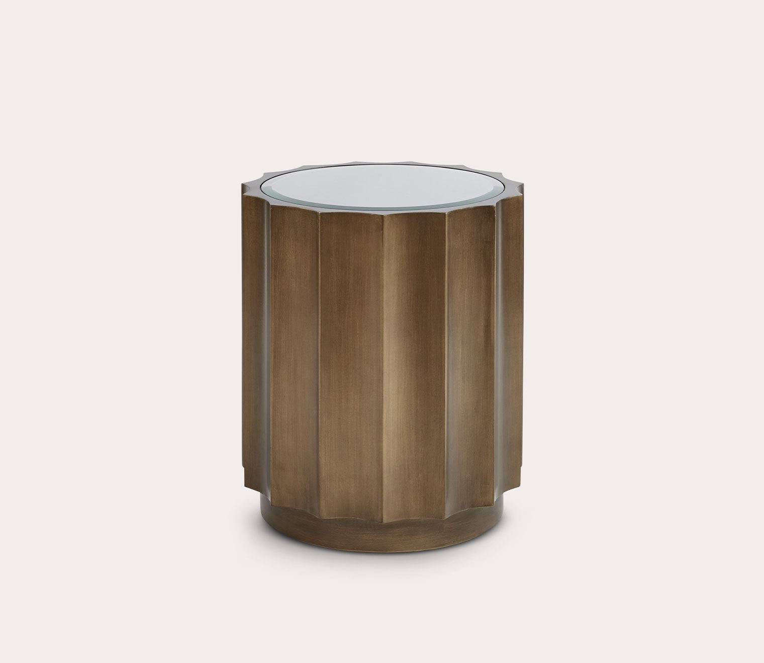Madison Park Valentina Bronze Round Scalloped Accent Table by Madison Park