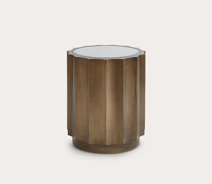 Madison Park Valentina Bronze Round Scalloped Accent Table by Madison Park